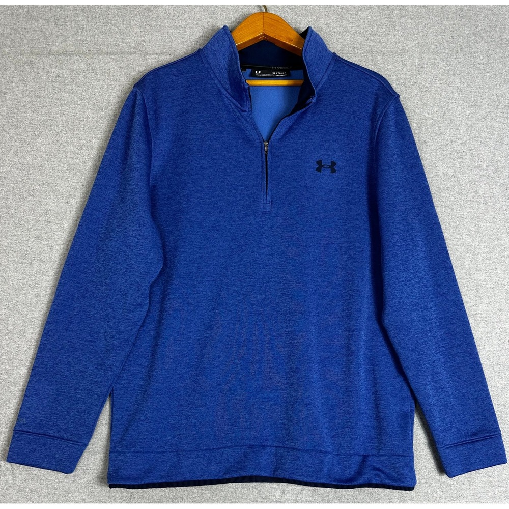 Under Armour Golf Pullover Mens XL Blue ColdGear 1/4 Zip Heathered